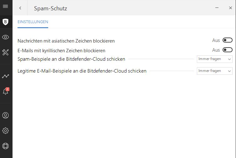 Bitdefender Spam Schutz