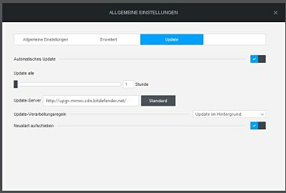 Bitdefender Sicherheitsupdates einstellen