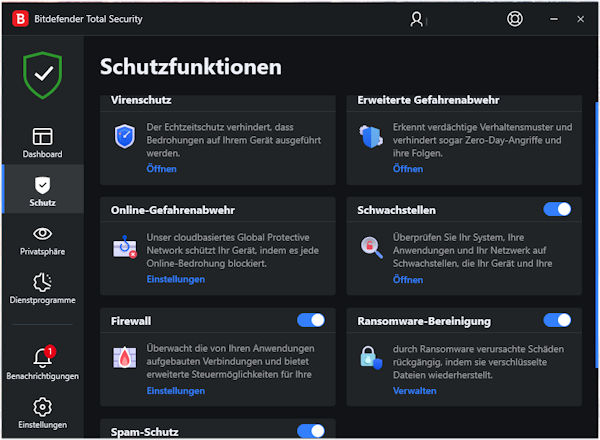 Bitdefender Schutz