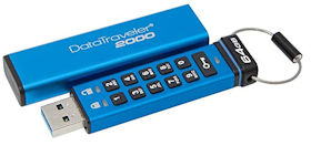 Kingston DataTraveler 2000 64 GB - 256-Bit AES-Hardwareverschlüsselung und ist zusätzlich manipulationssicher physisch versiegelt